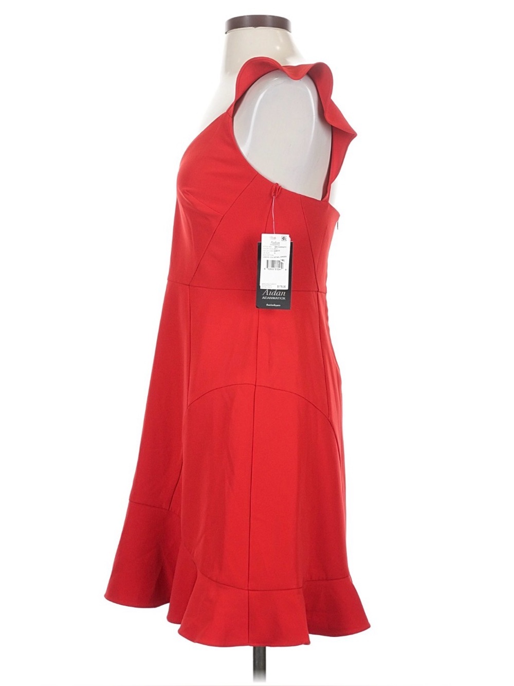 Aidan Mattox Red Ruffle-Trim Sleeveless Dress Size 2 NWT